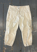White Cargo Capri Pants