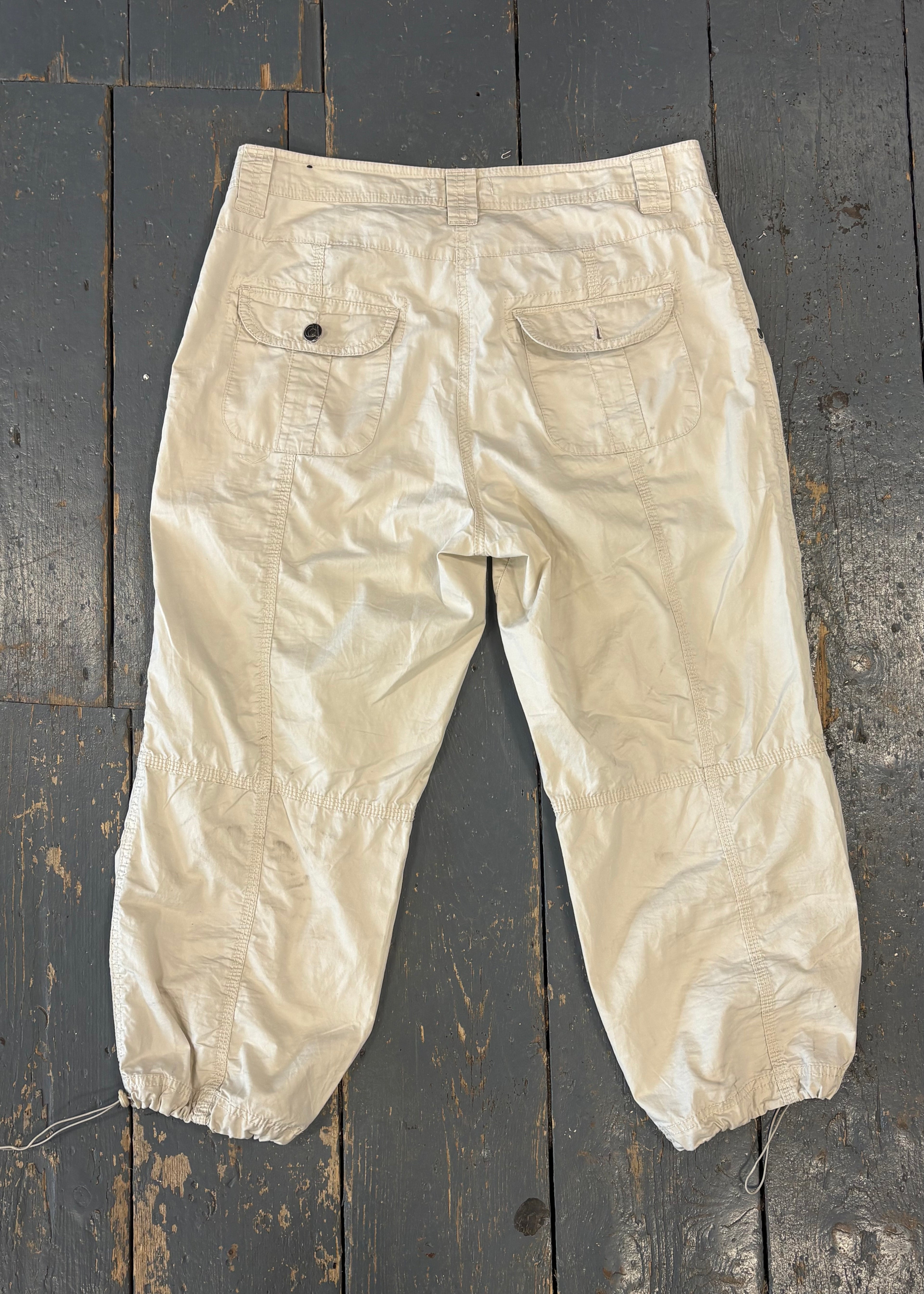 White Cargo Capri Pants