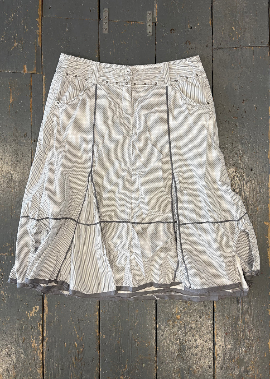 White Striped Maxi Skirt