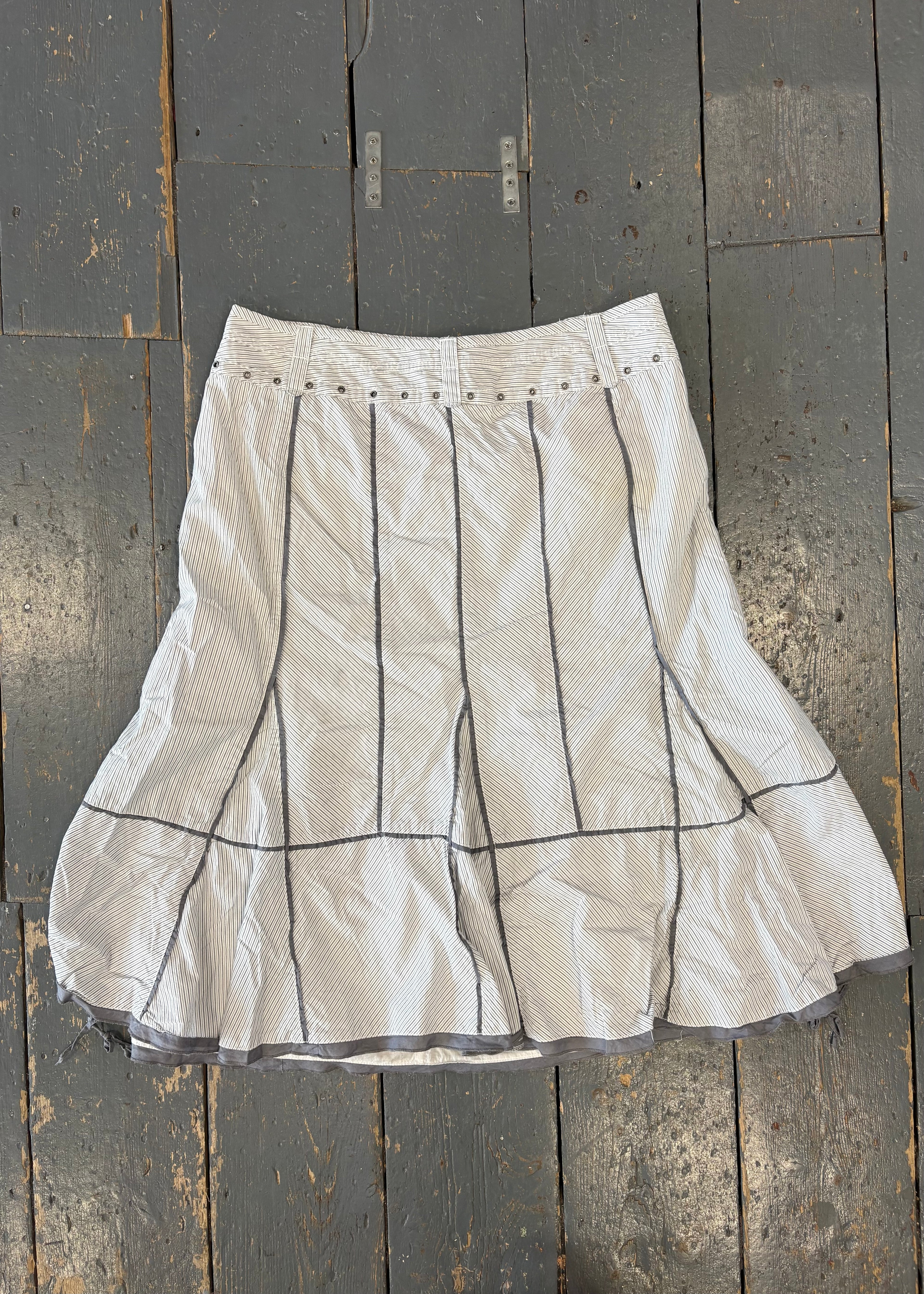 White Striped Maxi Skirt