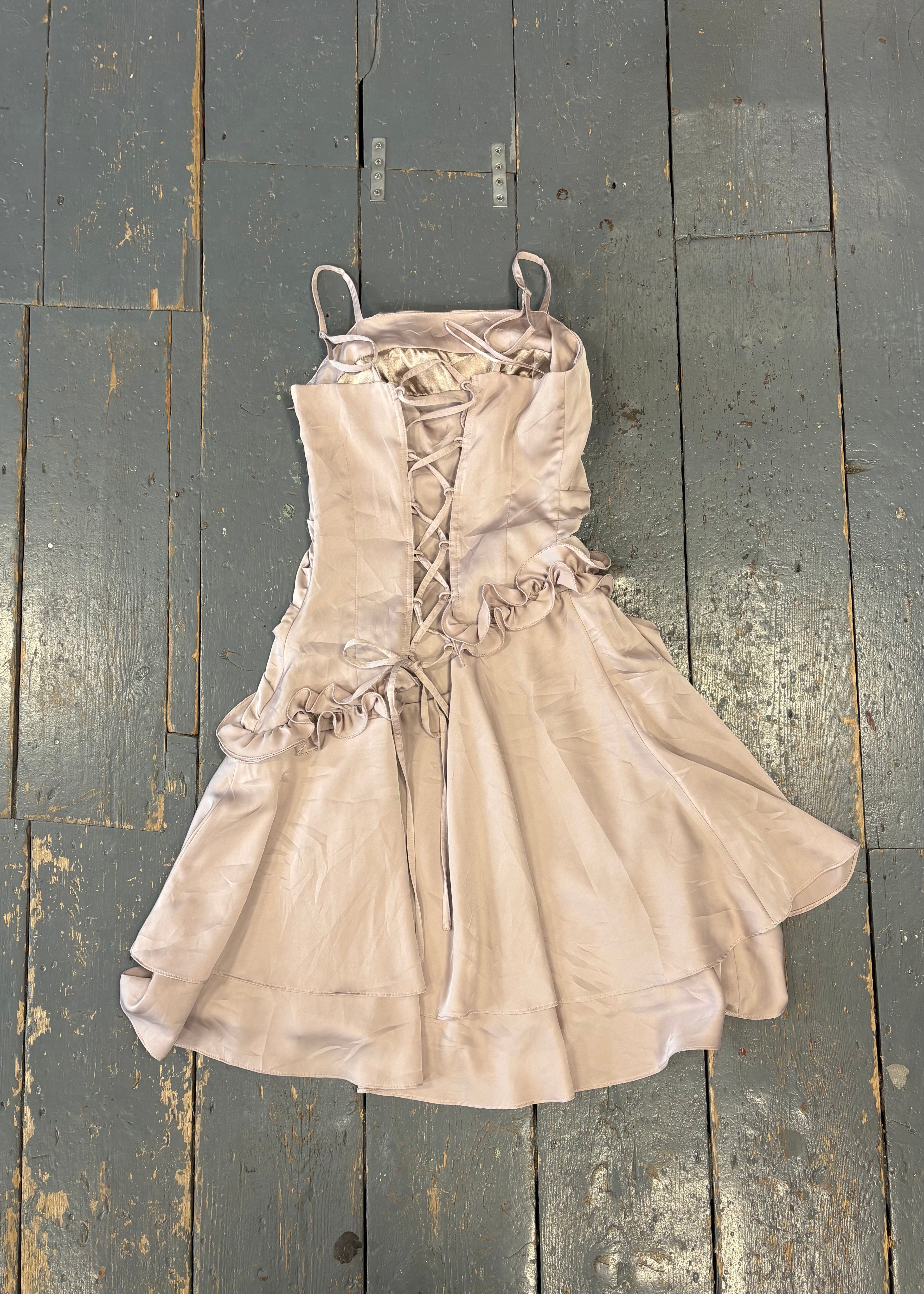 Dusty Pink Satin Midi Dress