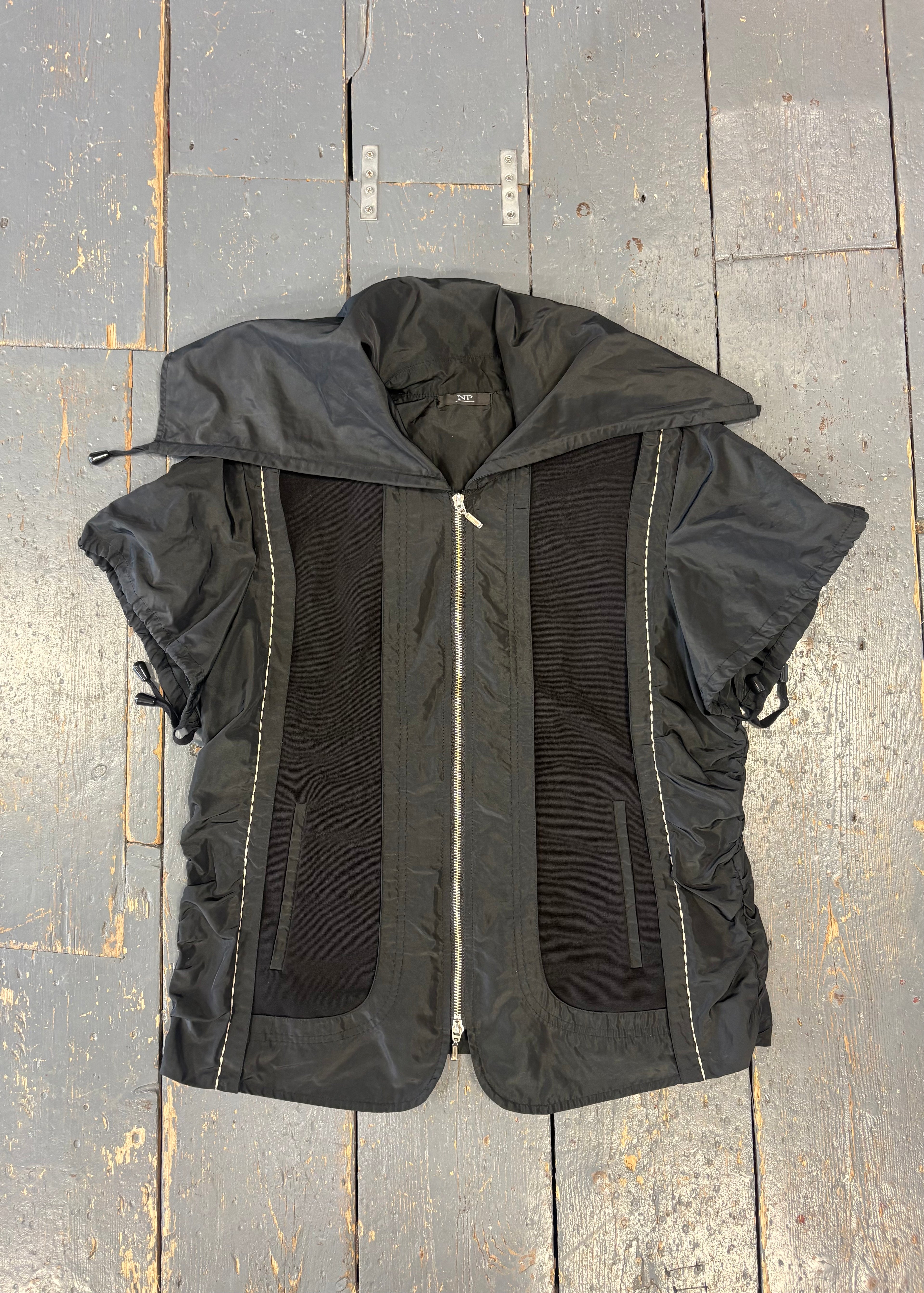 Double Zip Short-Sleeve Jacket