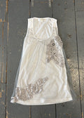 Mesh Detailed White Tank Top