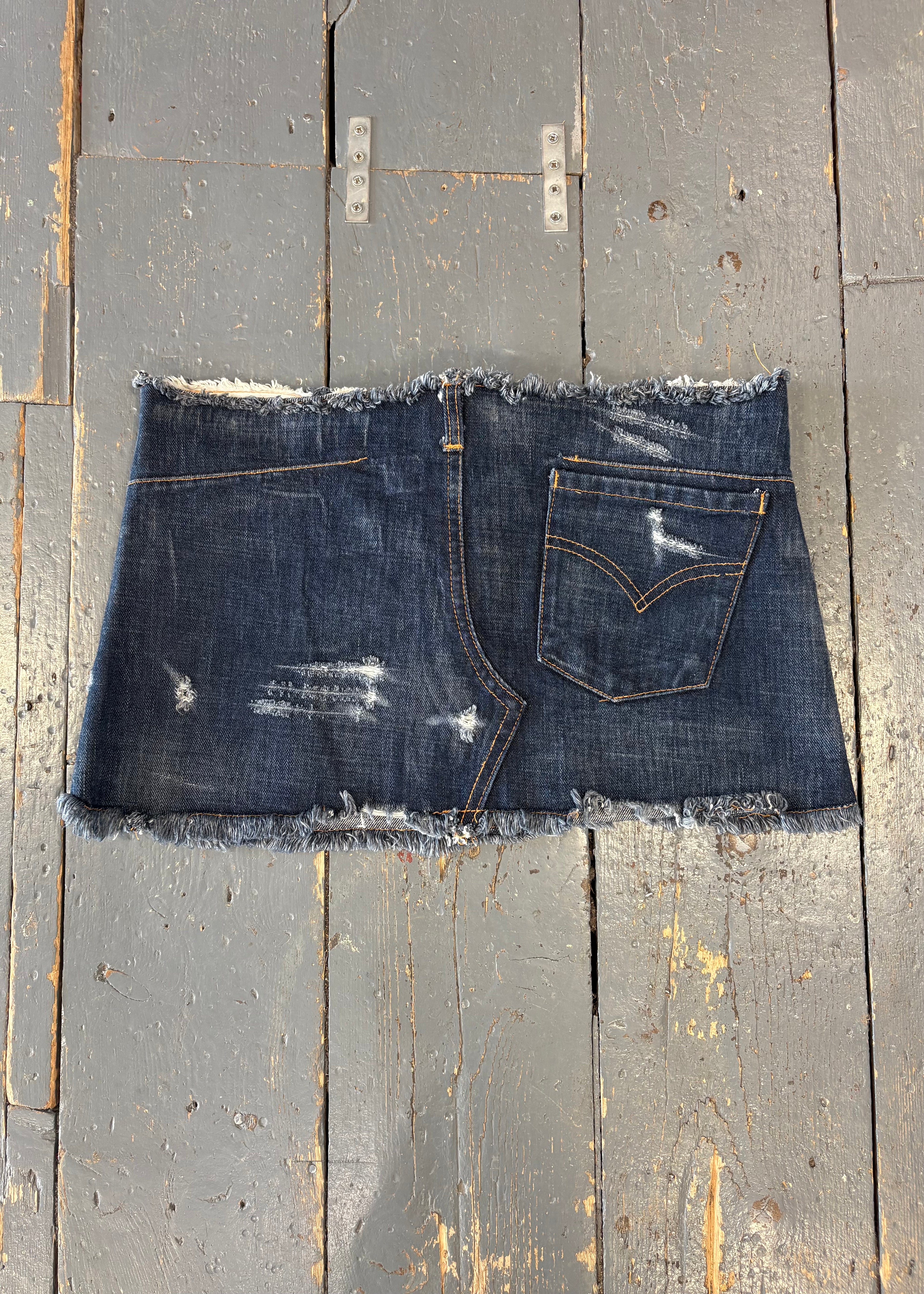 Religion Denim Mini Skirt