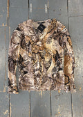 Sheer Patterned Button-Up Shirt