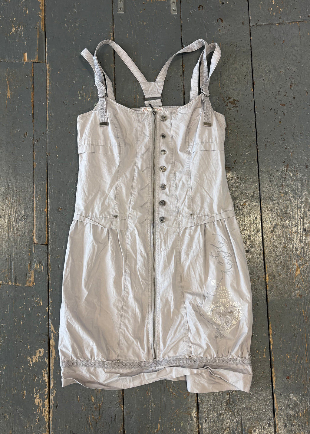 Pale Grey Detailed Dress