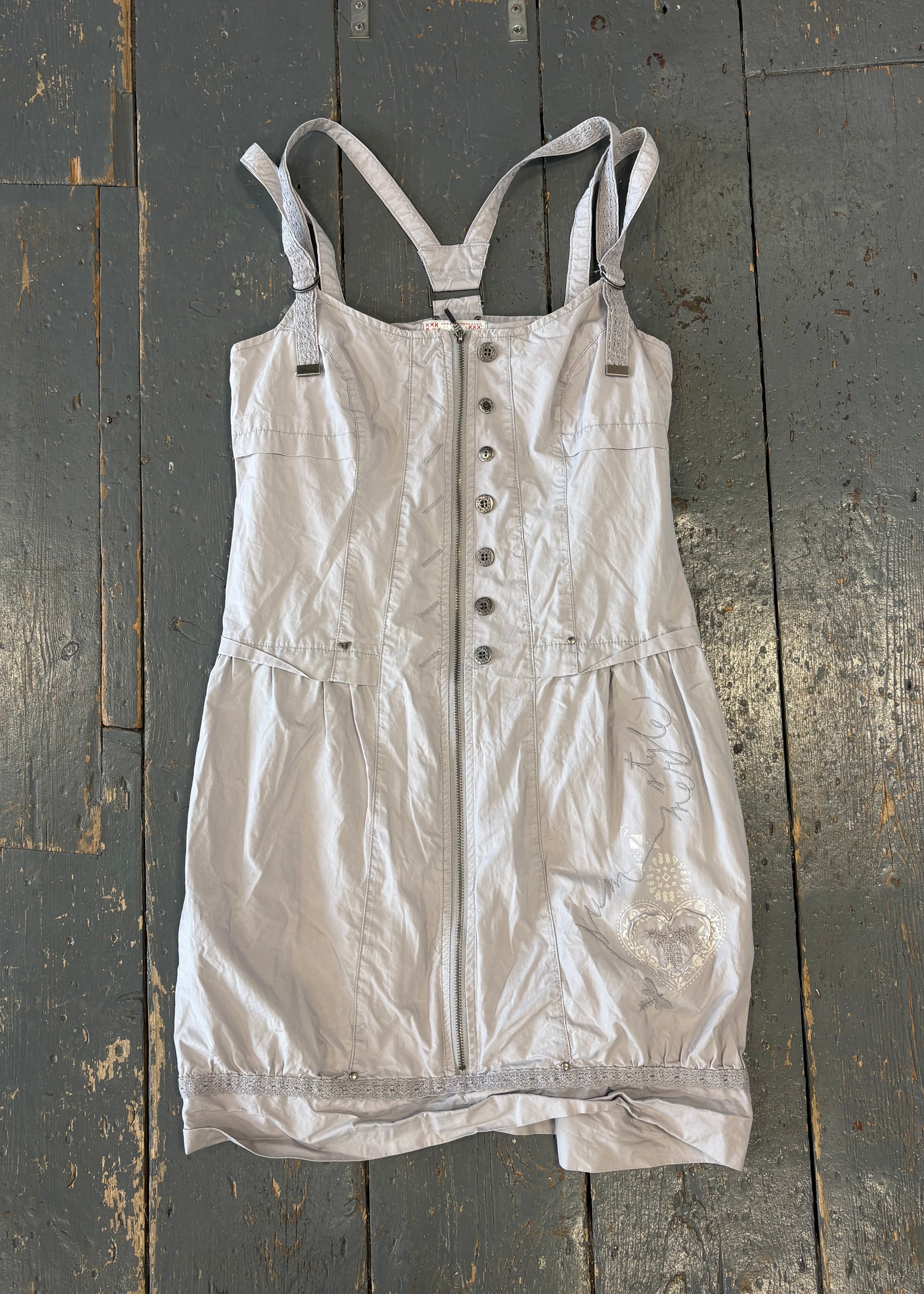 Pale Grey Detailed Dress