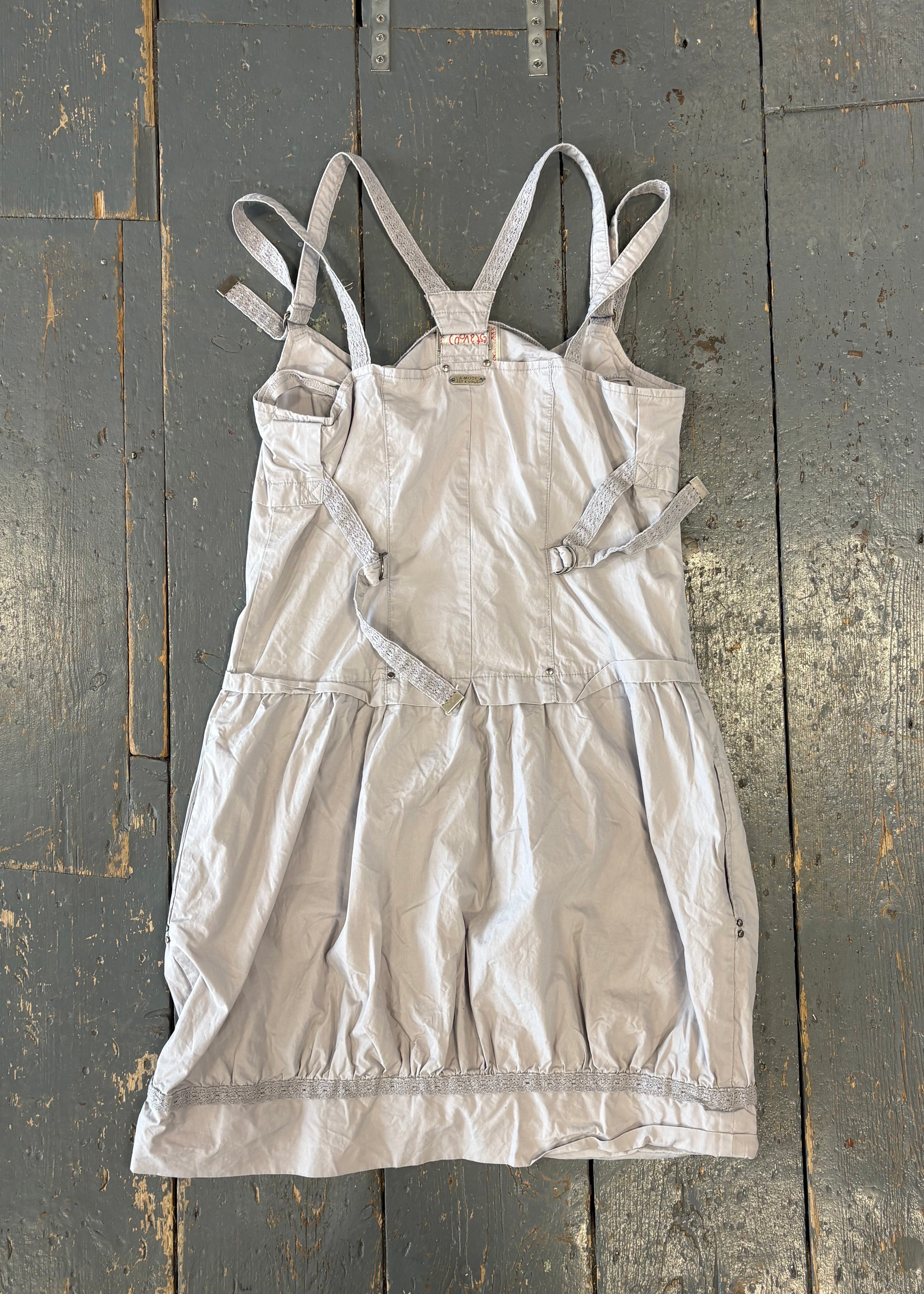 Pale Grey Detailed Dress