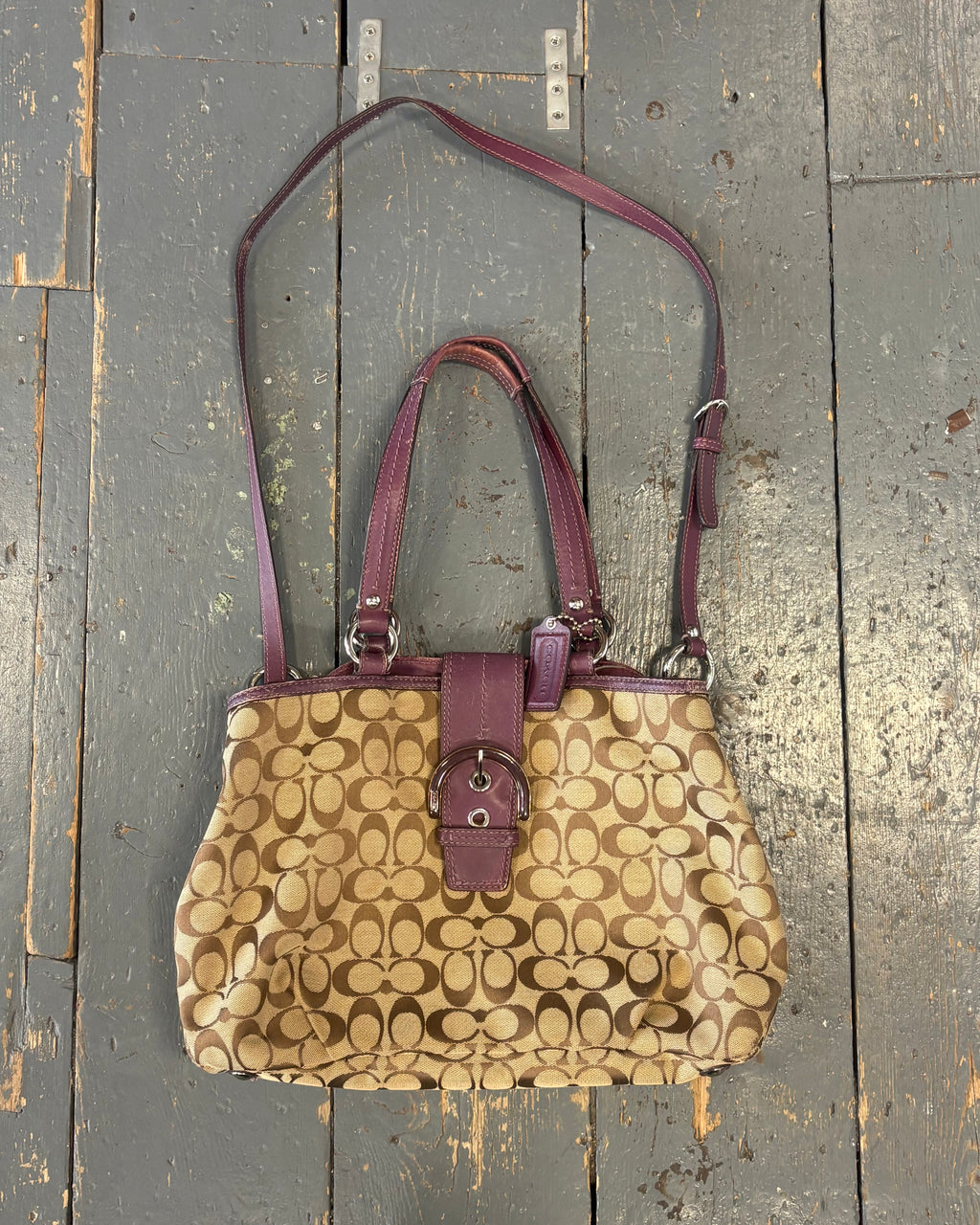 Brown/Purple Coach Bag