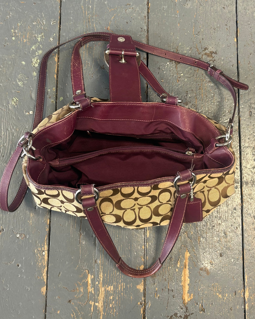 Brown/Purple Coach Bag